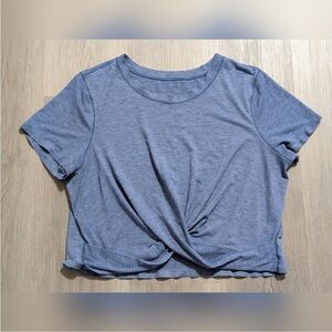 Lululemon blue crop top athletic tee shirt 8 10 M